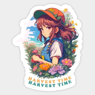 Anime Girl Harvest Moon in Garden Sticker